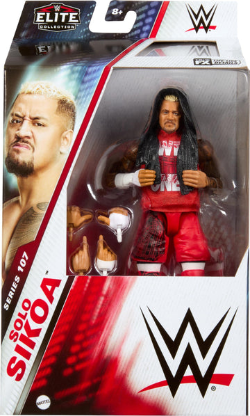 Mattel WWE Elite Action Figure & Accessories, Series #107 Solo Sikoa 6-inch Collectible with 25 Articulation Points & Swappable Hands