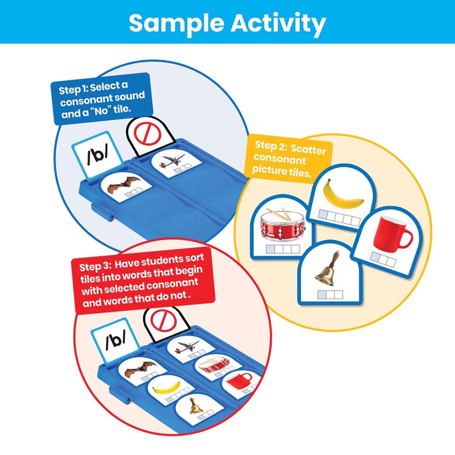 hand2mind Sort that Sound Activity Set, Phonemic Awareness, ESL Teaching Materials, Science of Reading Manipulatives, Letter Sounds for Kindergarten
