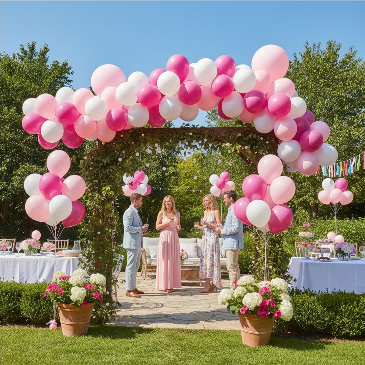 KADBANER White light pink rose red Latex Balloons,100 Pack 12 Inch