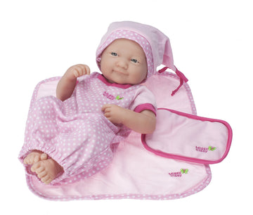 JC Toys Baby Doll Washable and Reusable Eco Diapers 4 Pack Fits Dolls 14 to 18 inch in Pink/White/Grey