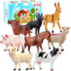 KECIABO Animal Figurines, Big Animal Toys, 8 Pcs Farm Animals Figurines Toys, Realistic Plastic Animals Playset, Educational Learning Toy Set for Kids
