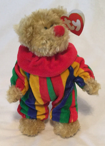 TY Attic Treasures PICCADILLY Clown Jointed 8" Bear