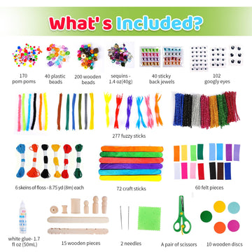 Kid Made Modern Arts and Craft Kit - A DIY 3.8 Pounds of Hobby Craft Supplies & Materials Box for Creative Art Projects for Kids Age 4 5 6 7 8 9 10 11