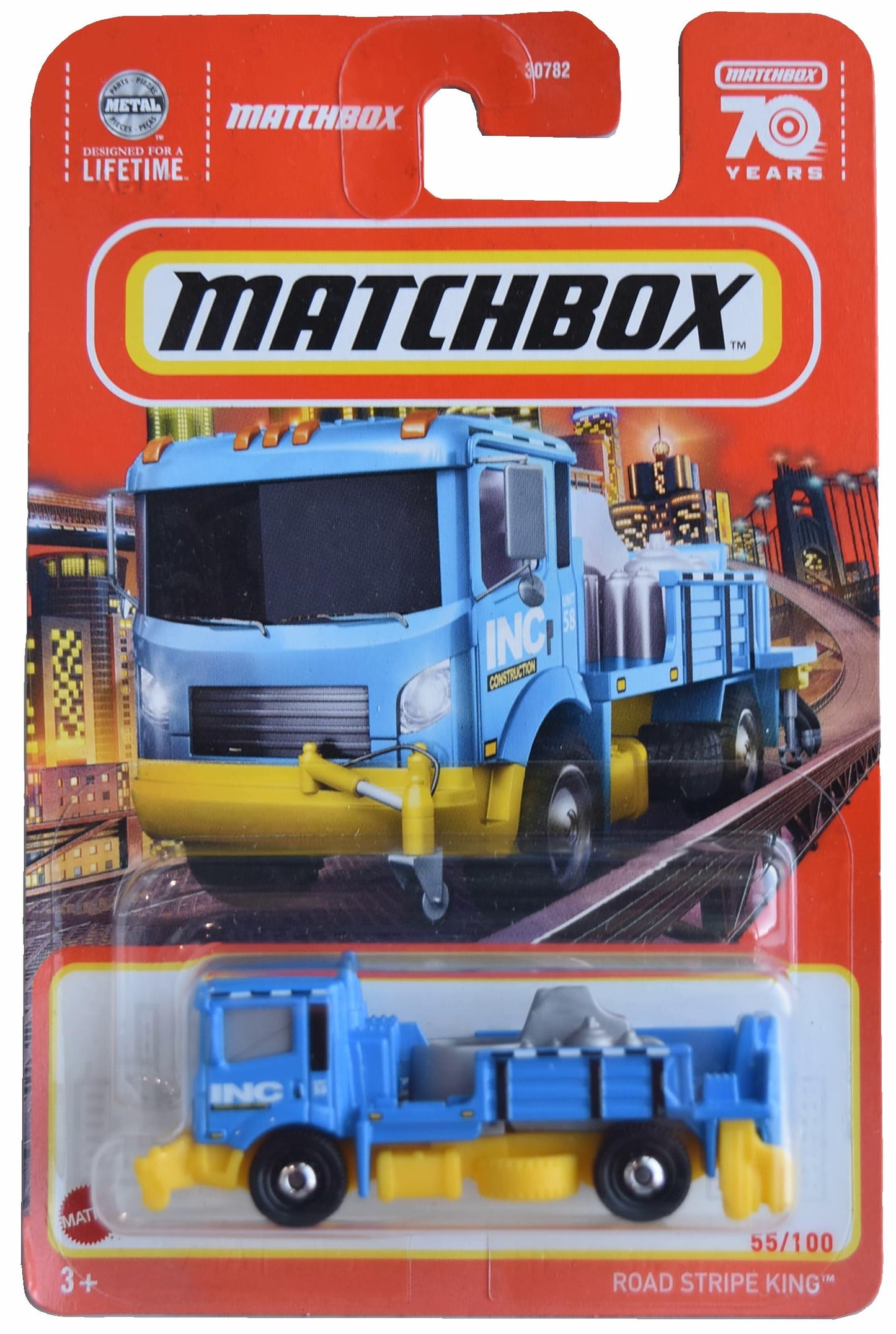 Matchbox Road Stripe King, Truck, Blue/Yellow 55/100, Kids, Collectors