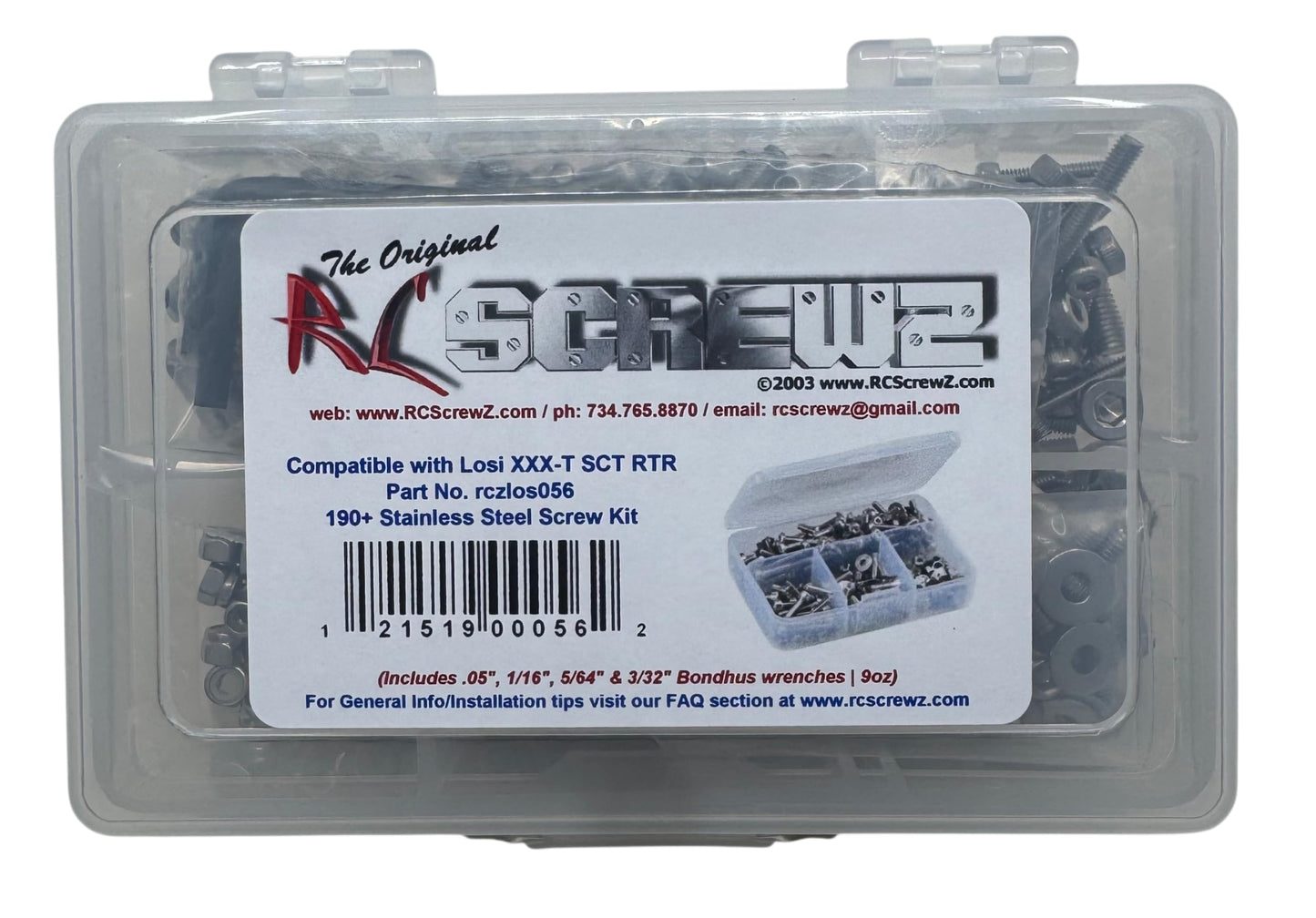 Rc Screwz Compatible with Team Losi XXX-T Sct Stainless Steel Screw Kit - Rczlos056