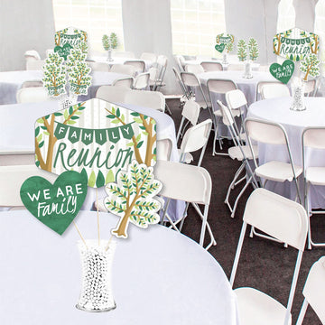 Big Dot of Happiness Family Tree Reunion - Family Gathering Party Centerpiece Sticks - Showstopper Table Toppers - 35 Pieces