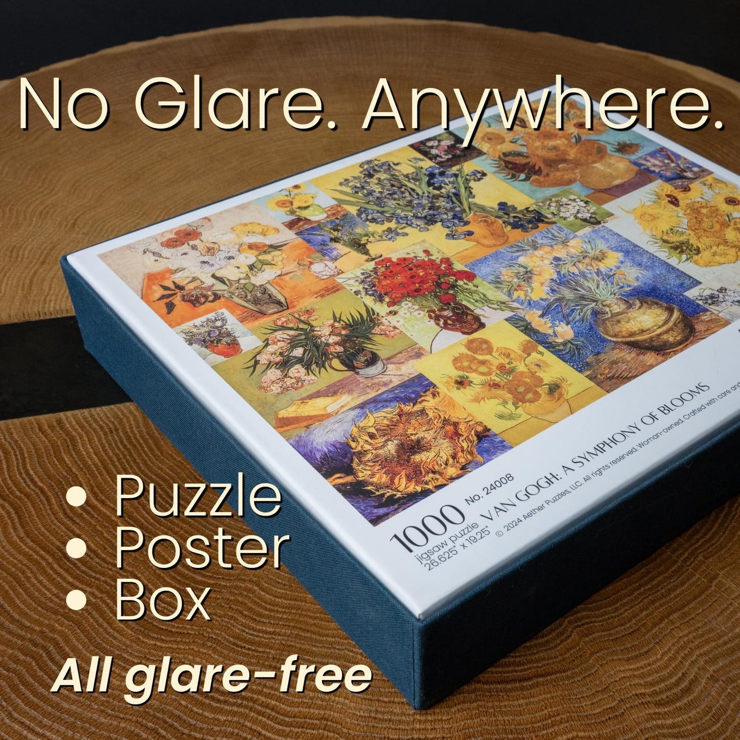 Aether Puzzles A Symphony of Blooms Fine Art Puzzle, Premium 1000 Piece Jigsaw Puzzle for Adults, Glare-Free, Soft-Touch Puzzles, Made in USA, 26.6" x