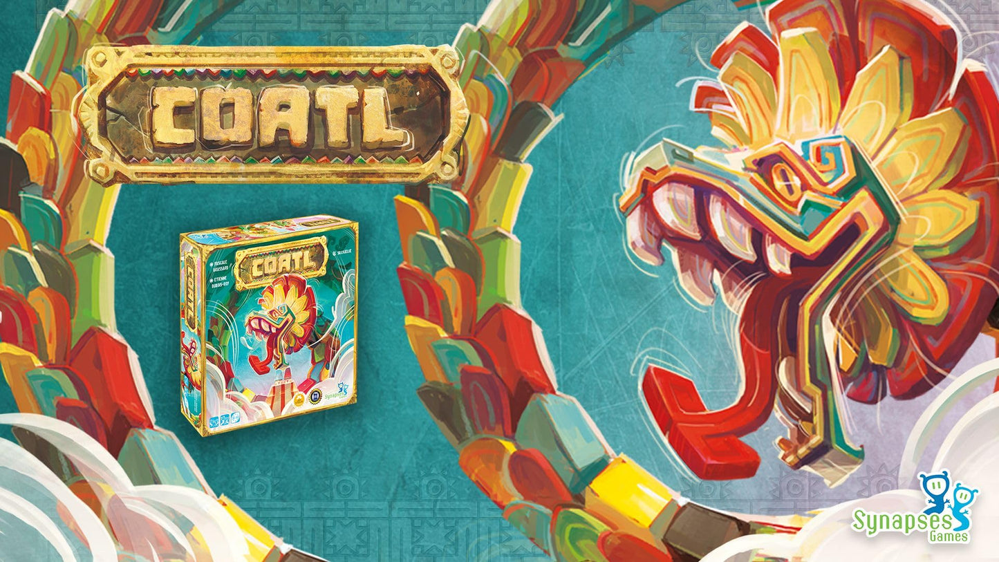 Synapses Games | Coatl | Strategy Board Game | 3D Plastic Pieces | 1 to 4 Players | 30+ Minutes | Ages 10+