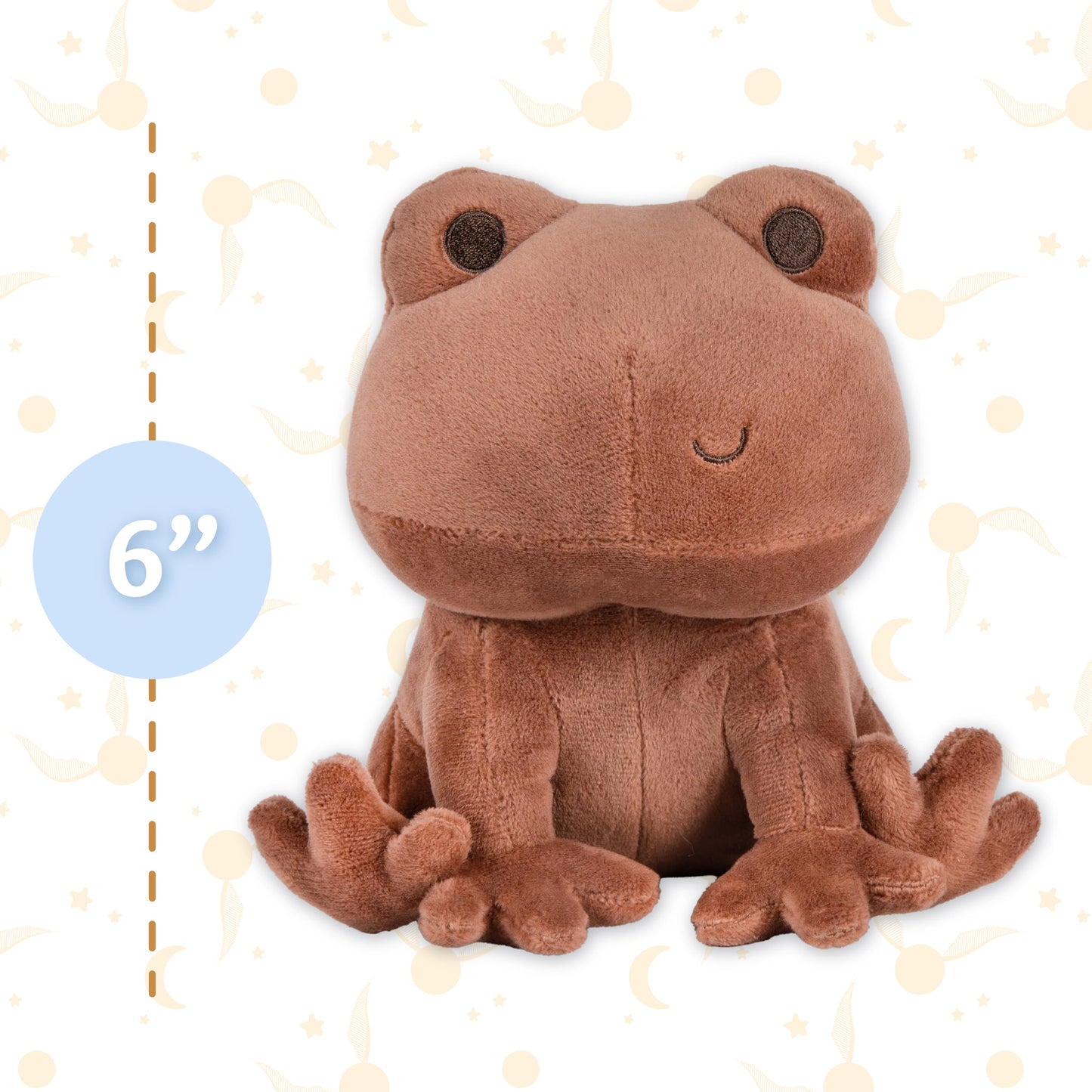 Kids Preferred Harry Potter Chocolate Frog Plush Stuffed Animal with Embroidered Details, Brown Minky Fabric, and Beans in Bottom, Hogwarts