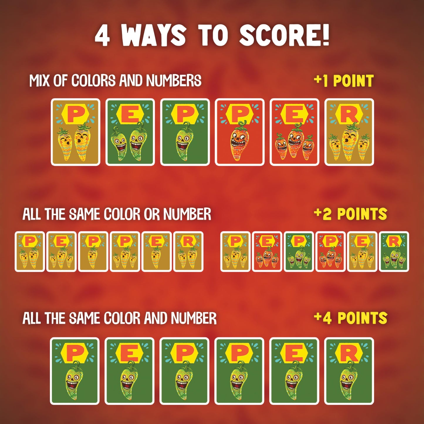 Pepper! Card Game - Fun Family & Party Game for Kids & Adults, Ages 8+, 2-8 Players, 30-Minute Gameplay, Easy to Learn Spicy Strategy Game