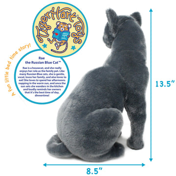 TigerHart Rae The Russian Blue Cat - 12 Inch Grey Stuffed Animal Plush Gray Cat