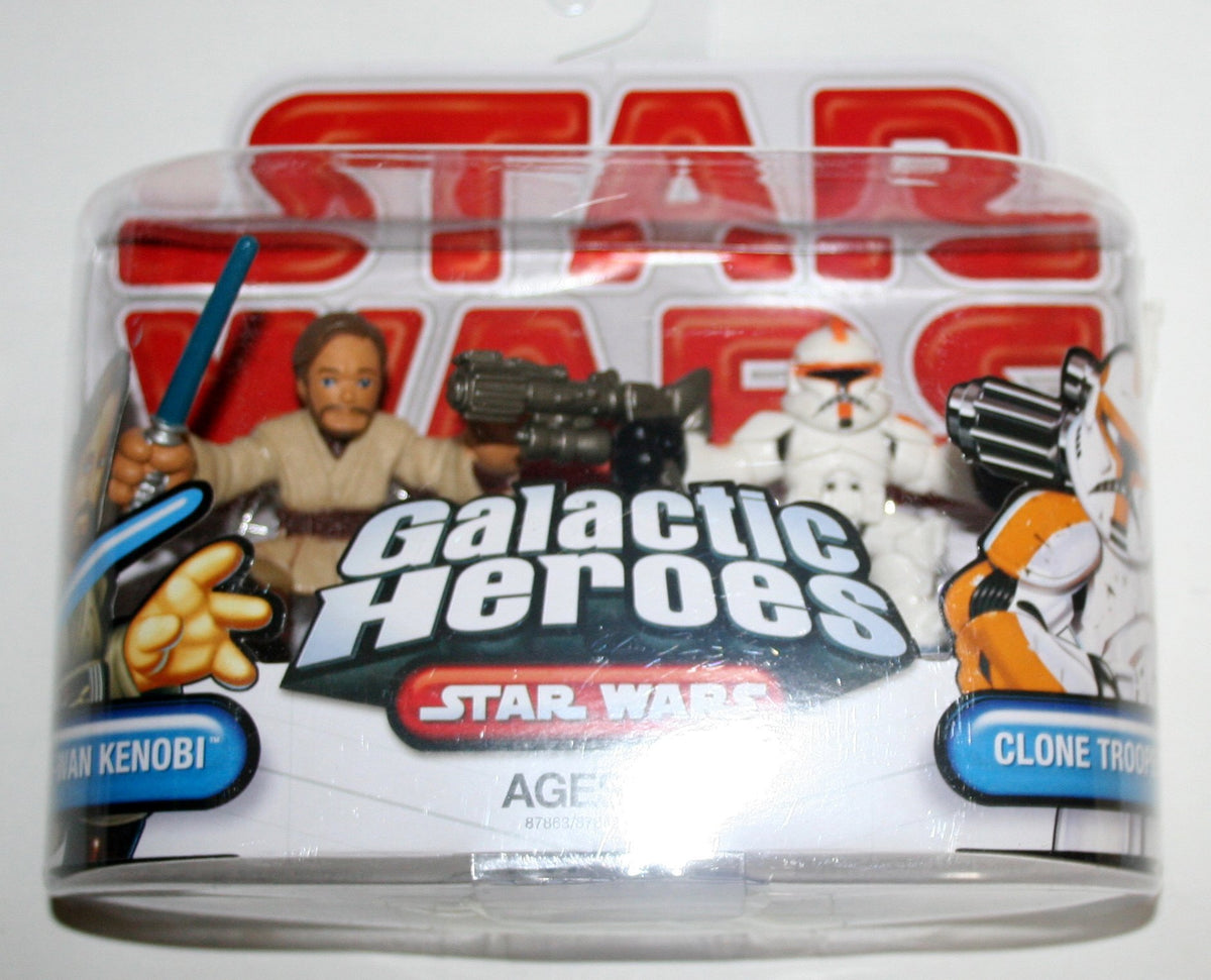 Galactic Heroes: Obi-Wan Kenobi & Orange Clone Trooper (2009 Red Logo)