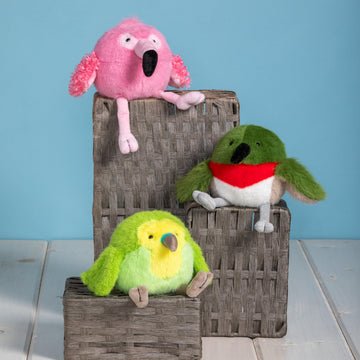 Mary Meyer Stuffed Animal Rolly Birds Small Plush Soft Toy, 5-Inches, Flamingo