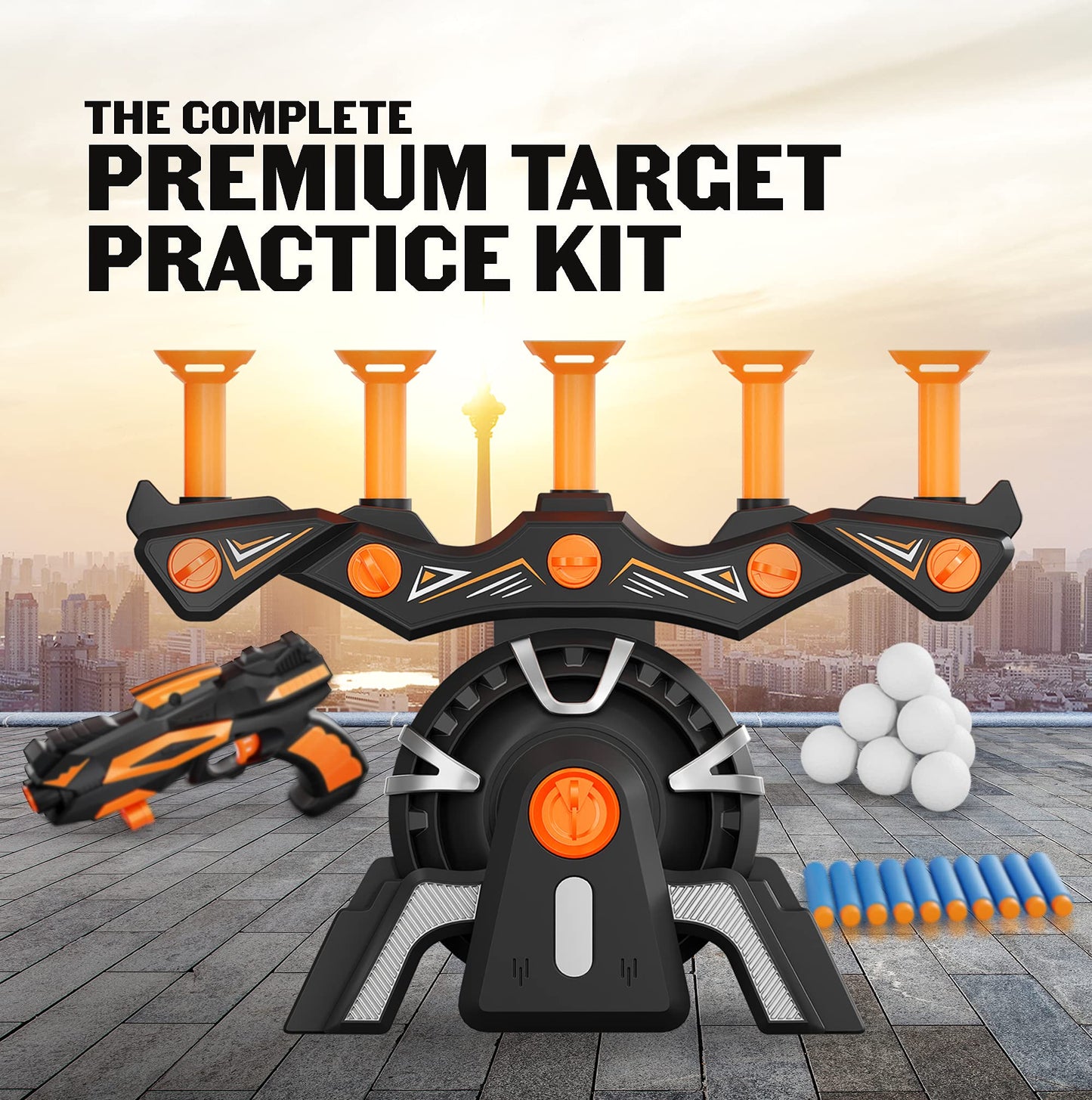 Hover Shot Shooting Toy for Kids - Ball Target Game for Nerf Guns Cool Birthday Gifts Toys for Boys Age 6+ Year Old Boy Best Teenage Gift Idea - Gun
