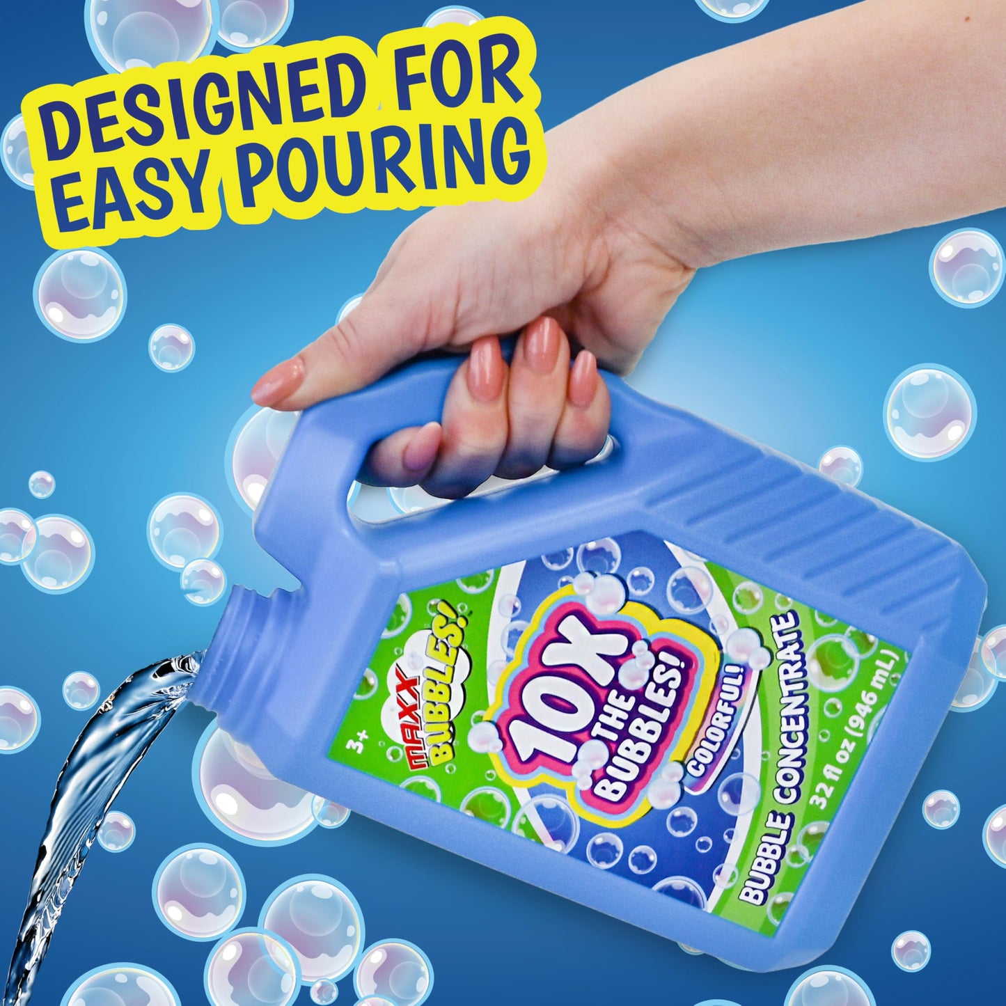 Maxx Bubbles 32 Oz Bubble Solution Concentrate - Non-Toxic, Dye Free