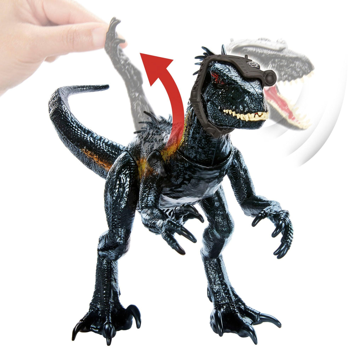 Mattel Jurassic World Track 'n Attack Dinosaur Action Figure, Indoraptor Toy with Lights, Sound, Motion & Accessories, Plus Downloadable App & AR