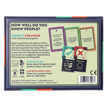 Pillbox Games Perfect Stranger Conversation Card Game | Relationship and Get to Know You Party Game | 1 to 6 Players Ages 14+