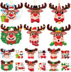 60 Pcs Christmas Reindeer Crafts for Kids Make Your Own Christmas Tree Ornaments Decoration Xmas Arts Making Craft with Stickers DIY Paper Holiday