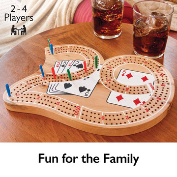 Mainstreet Classics Wooden 29" Cribbage Board Game Set for 2-4 Players