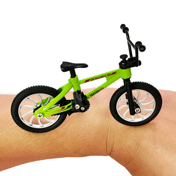 Mini Finger Bike Toy - Alloy Mountain Bicycle Model with Tools, Movable Parts, Gift for Kids & Collectors (Green)