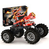 Technic Building Monster Cow Truck Toy, 2 in1 Pull Back Car for Off Road Stunts, DIY Building Cars Toy,Racing Action Toys for Boys and Girls 6+ Years