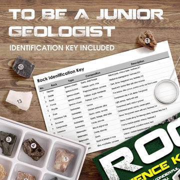 Rock & Stone Collection 15 PCS with Collector Box, STEM Geology for Kids