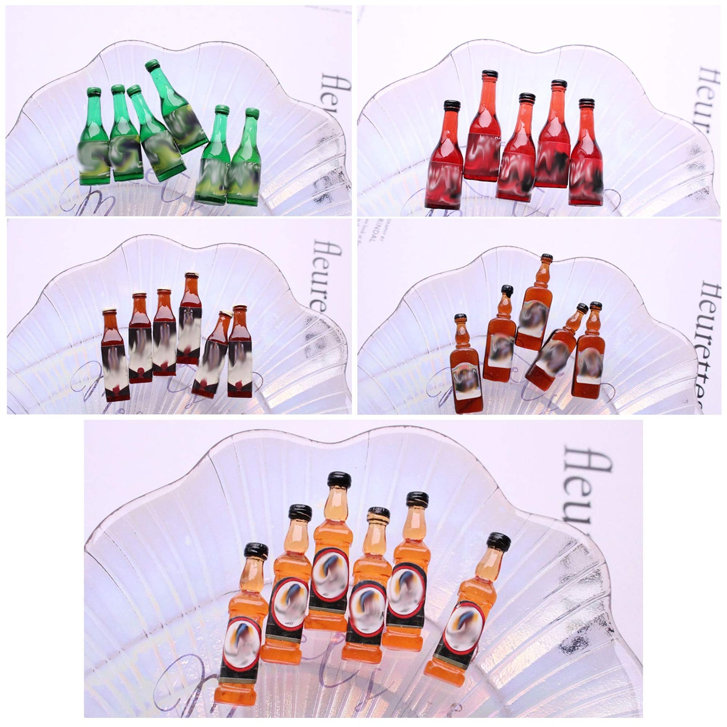 30 PCS 29 Styles Mini Wine Bottles Cake Toppers with 1 Plastic Miniature Toilet Toy Funny Dollhouse Cupcake Cake Topper Gift Set for Birthday Party