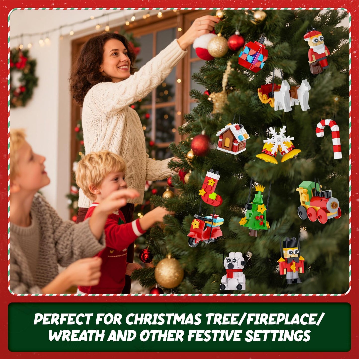 Christmas Advent Calendar 2026 Building Sets, 24 Packs Christmas Ornaments Building Kit, Christmas Tree/Santa/Reindeer