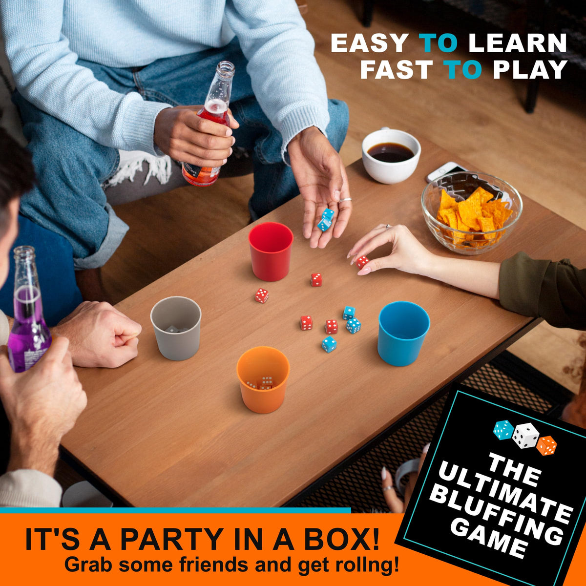 Liar's Dice Classic Bluffing Party Game for Family Game Night, Ages 8+