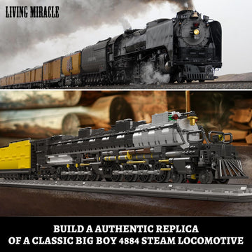 Mould King Big Boy Locomotive - 4844 Steam Locomotive Building Block Set, Legendary Steam Train Display Kit for Gift Giving (3,040 Pieces)