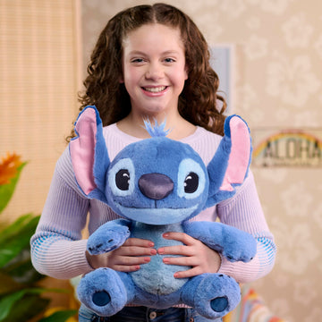 Disney Stitch Live-Action 13-inch Large Plush Stuffed Animal, Soft Toy for Kids, Blue, Alien, Toy for Fans, Girls, Boys, Kids, Ages 2 and Up by Just