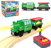 Wooden Train Accessories Battery Operated Locomotive Train, Remote Control Train for Track Set, Powerful Engine Train Vehicles Fit All Major Brands