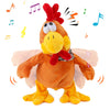 Cuteoy 13" Squawking Chicken Musical Stuffed Animal Plushies Walking Singing Waving Rooster Electronic Interactive Plush Toy for Kids Boys Girls