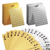 INTEGEAR 2 Decks of Playing Cards, Gold 3D Embossed Patterned Poker Cards Plastic PET Waterproof Playing Cards Luxury Magic Trick Game Tool Gift