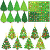BCCSNNM 48 Pcs Christmas Tree Stickers Kit for Christmas DIY Hanging Art Ornaments Making Your Own Xmas Craft for Winter Holiday Party Classroom