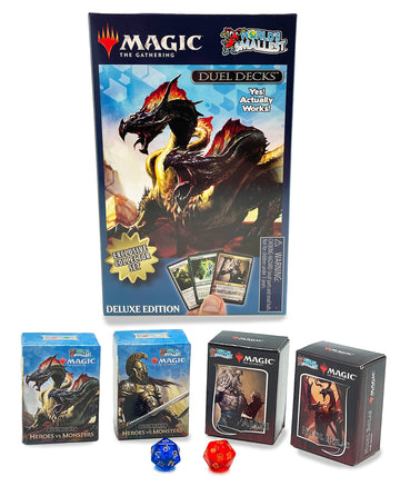 World's Smallest Magic: The Gathering Exclusive Collector Set Featuring Ajani VS. Nicol Bolas and Heroes VS. Monsters Duel Decks and Exclusive Playing