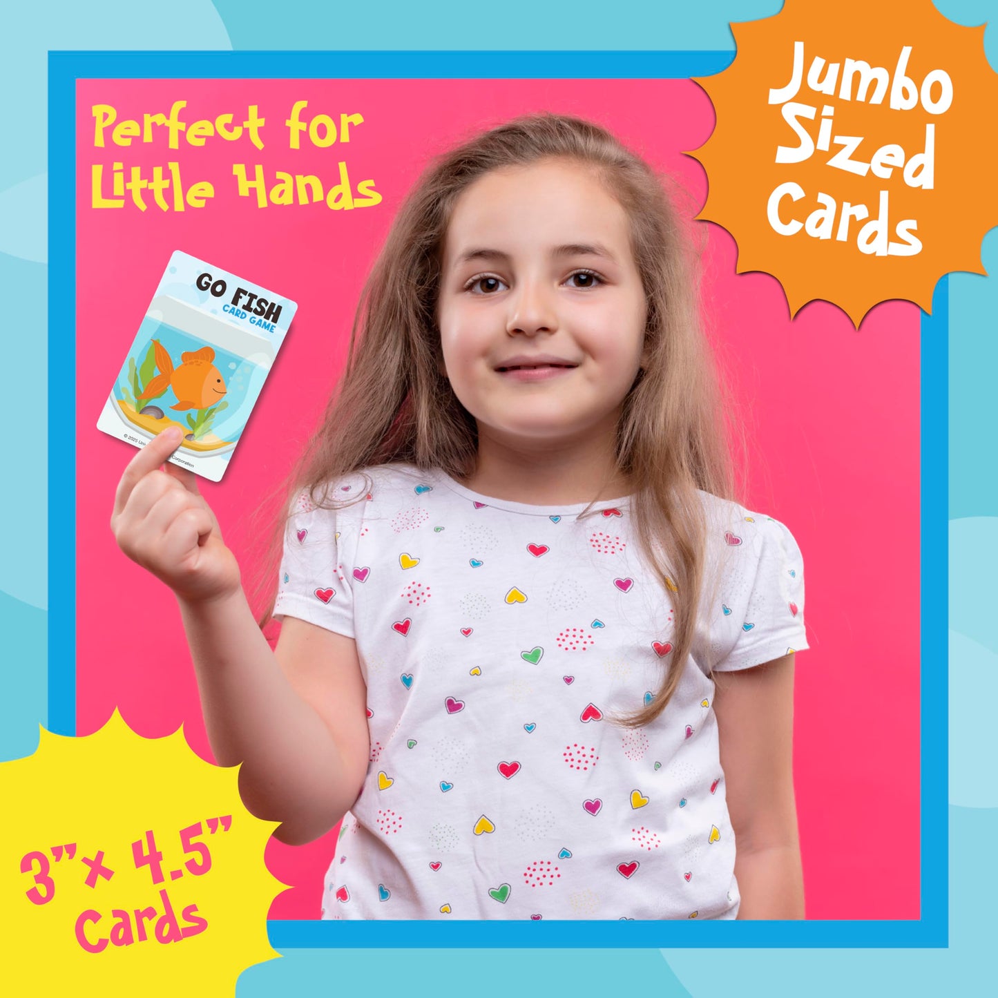 University Games Go Fish Card Game - Jumbo Size, Colorful Animal Cards for Kids Ages 4 and Up, Fun Family and Educational Game