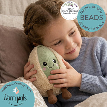 Warm Pals Pablo Pistachio - Microwavable & Weighted Plush Stuffed Animal - Heated Plushie for Warmth - Cute, Soft, Cozy Toy for Adults & Children