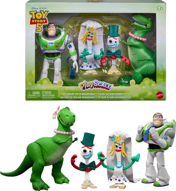 Mattel Disney and Pixar Toy Story 5 What is a Wedding? 4 Figure Pack with Accessories, Playscale Story Pack