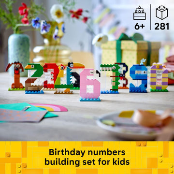 LEGO Birthday Numbers - Educational & Counting Building Toy for Boys & Girls, Ages 6+ - Birthday Decoration for Kids - Fun Gift Idea - 40807