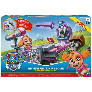 Paw Patrol, Skye’s Ride N Rescue, 2-in-1 Transforming Playset and Helicopter, for Kids Aged 3 and Up