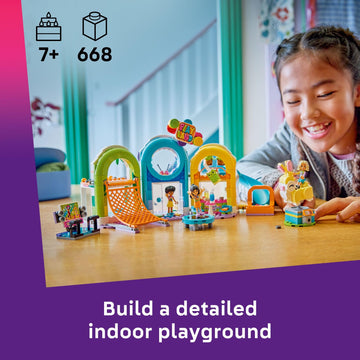 LEGO Friends Fun Indoor Playground Building Toy for Girls & Boys - Pretend Play Set for Kids, Ages 7+ - W/Sonia, Liann & Nova Minidolls & Accessories