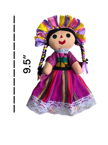 MUNECA LELE Mexican Rag Doll Set - 10 Handmade Dolls, Maria Doll Included, Medium Size