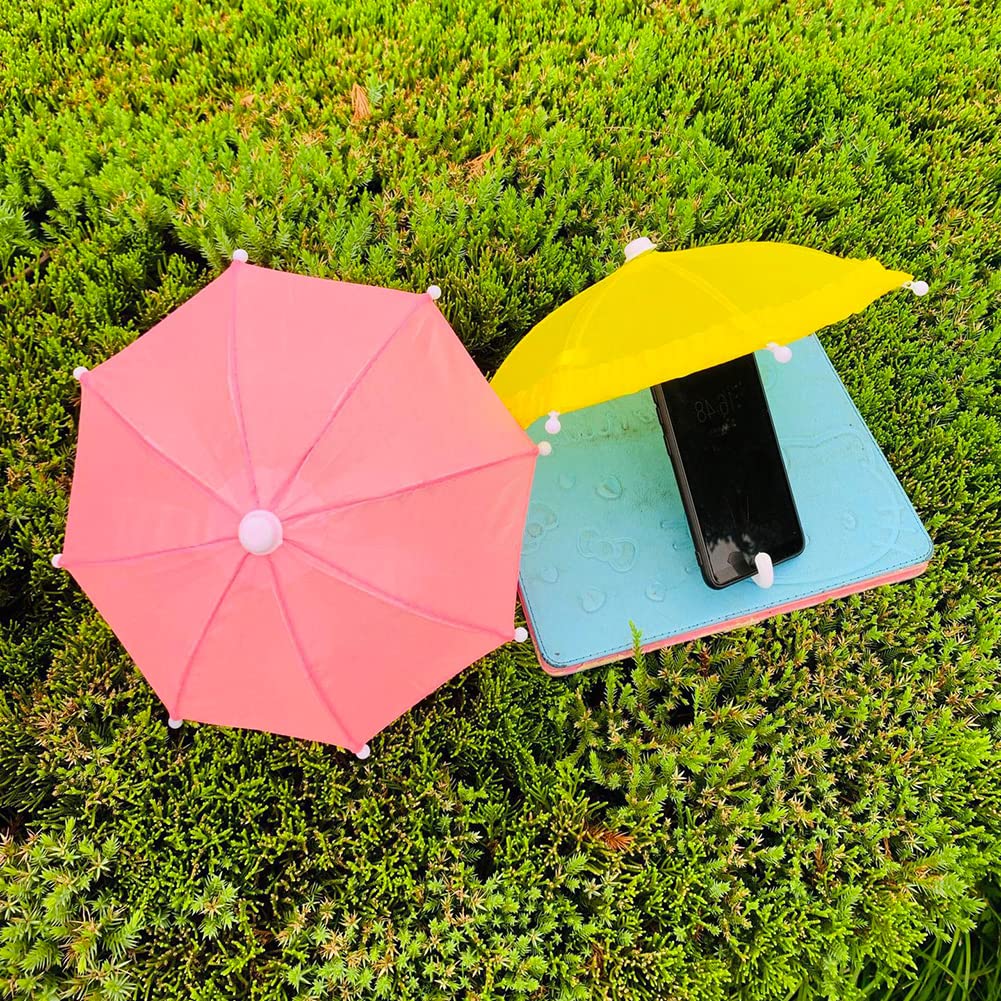 5 Pcs Miniature Doll Umbrellas 1:6 Scale Adjustable Mini Colorful Sunny Rainy Umbrella Dollhouse Pretend Play Toy for 18 Inch People Photography Props