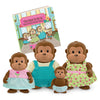 Li'l Woodzeez O'Funnigan Monkey Family, 4 Posable Figures Set, Playsets