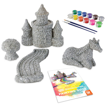 MindWare Paint Your Own Stone Unicorn Garden - Weather-Resistant Garden Rocks Paint Kit for Kids - Includes Paint, Brushes and Instructions - Ages 8