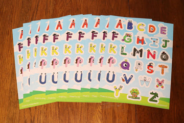 ENGLISH TREE Uppercase Alphabet Letter Stickers - Premium Uppercase Vinyl Stickers, Colorful Stickers for Kids, 8.5" x 11" x10 Sheets