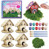 Magical Valley Fairy House Craft Kit 4-Pack for Kids, DIY Wooden Fairy Houses with Paint & Accessories, Arts & Crafts for Kids, Party Activity Kit