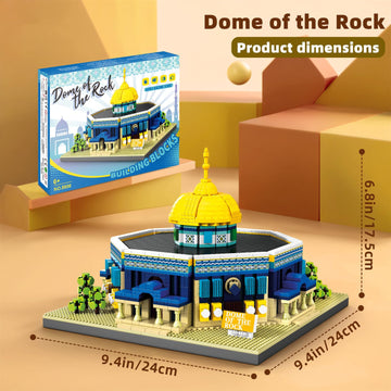 LQPFBSM Dome of The Rock Building Blocks Sets Islamic Architecture Building Kits World Famous Landmark Model Toys Eid Gifts for Muslim Adults Kids
