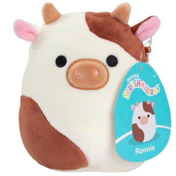 Squishmallows Original 5-Inch Ronnie The Brown Cow - Official Jazwares Little Plush - Collectible Soft & Squishy Mini Stuffed Animal Toy - Stocking